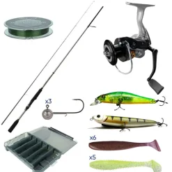 PACIFIC PECHE Packs Et Ensembles-Pack Major Craft Kahory Spinning Combo 2.29m, 7-35g + tresse + boite + leurres