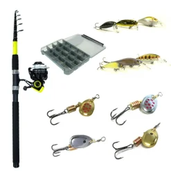 PACIFICPECHE Packs & Ensembles|Découverte Pêche Du Carnassier-Pack Prêt à Pêcher Truite Bzone Striker Telespin 180L 3-10g + Moulinet + Nylon + Leurres + Boites