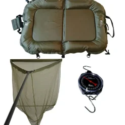 TEAM CARPFISHING Packs-PACK Réception Epuisette Dark water + Tapis + Peson