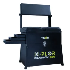 TEOS Paniers / Stations-Panier de pêche au coup alu large 3 tiroirs avec dossier