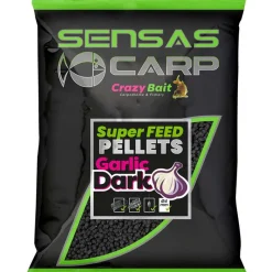SENSAS Appâts / Amorces-Pellet Super Feed Garlic Dark 650 g