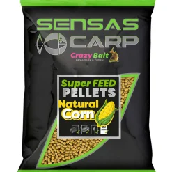 SENSAS Appâts / Amorces-Pellet Super Feed Natural Corn 650 g