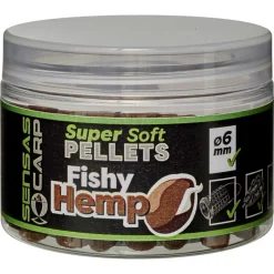 SENSAS Appâts / Amorces-Pellet Super Soft Pellets 6 mm fishy Hemp 60g
