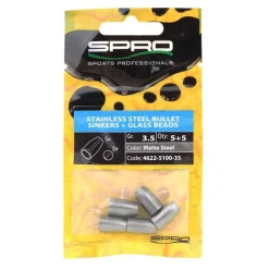 SPRO Hameçons Et Montages-Plomb Balle en Acier Inoxydable Stainless Steel Bullet Sinkers + Billes
