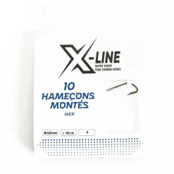 X-LINE Découverte Pêche En Mer|Bas De Lignes / Lignes Montées-Pochette de 10 hameçons montès mer