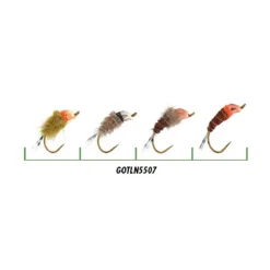 GARBOLINO Mouches-Set de Nymphe Javi Versions Poilues x4