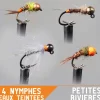 GARBOLINO Leurres À Truite-Set Nymphe x4 - petites rivières / eaux teintées