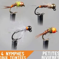 GARBOLINO Leurres À Truite-Set Nymphe x4 - petites rivières / eaux teintées