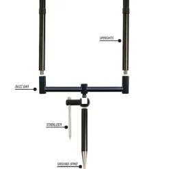 KORDA Supports Cannes|Packs-Support 2 cannes pack singlez alu black + surelevateur 6.5"