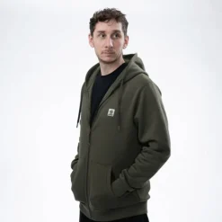 NASH Vêtements-Sweat Make it Badge Zipped Hoody Green