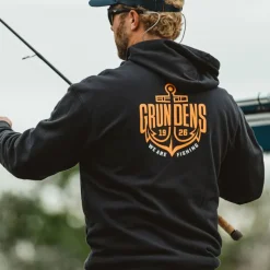 GRUNDENS Vêtements-Sweatshirt Displacement Hoodie Logo Black Anchor Black