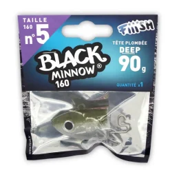 FIIISH Leurres|Pêche Aux Leurres-Tete plombee black minnow 160 deep 90g (x1)
