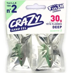 FIIISH Leurres|Pêche Aux Leurres-Tete plombee crazy sand eel 150 deep 30g (x2)