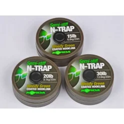 KORDA Acc.Montages/Hameçons-Tresse à bas de ligne carpe n-trap semi -stiff green 20m