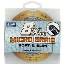 ASSO Tresses, Nylons, Fluorocarbones-Tresse Micro Braid x8 PE 150M Marron