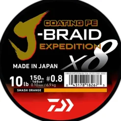DAIWA Pêche Du Thon|Tresses, Nylons, Fluorocarbones-Tresse J-Braid Exp X8 Smash Orange - 300m