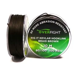 OVERFIGHT Acc. Montage / Hameçons-Tresse Rig It Kevlar Hooklink Braid Brown 80/100 10m