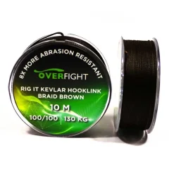 OVERFIGHT Acc. Montage / Hameçons-Tresse Rig It Kevlar Hooklink Braid Brown 100/100 10m