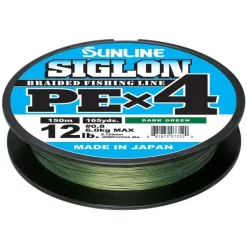 SUNLINE Tresses, Nylons, Fluorocarbones-Tresse Siglon Braid PE X4 Vert Foncé (150m)