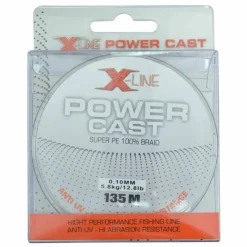 X-LINE Tresses, Nylons, Fluorocarbones|Tresses, Nylons, Fluorocarbones-Tresse Power Cast Verte 4 Brins 135m