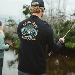 GRUNDENS Vêtements-T-shirt Tuna Tattoo LS Noir