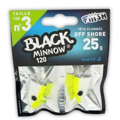 FIIISH Leurres|Pêche Aux Leurres-Tête plombée black minnow 120 off shore 25g (x2)
