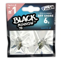 FIIISH Leurres À Truite|Leurres-Tête plombee black minnow 70 off shore 6g (x2)