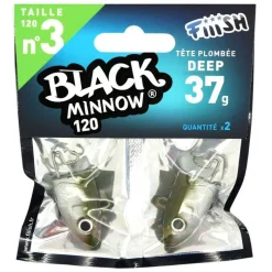 FIIISH Leurres|Pêche Aux Leurres-Tête plombee black minnow 120 deep 37g (x2)